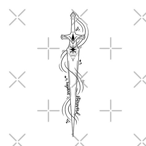 Bryce Quinlan Starsword - Crescent City Officially Licensed  by serafineaandd | Redbubble Crescent City Starsword, Starsword Crescent City Tattoo, Bryce Quinlan Tattoo, Maas Tattoo, Crescent City Tattoo, Book Inspired Tattoos, Book Lover Tattoo, Ruhn Danaan, House Of Earth And Blood