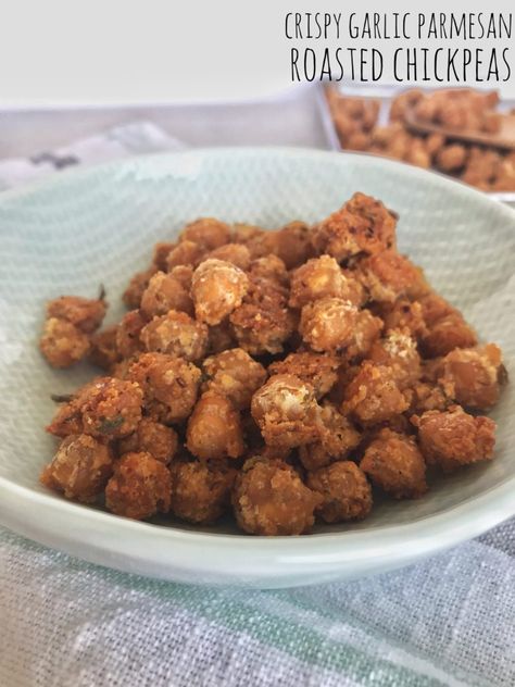 Air Fryer Chick Peas Garlic Parmesan, Cheerios Recipes, Chickpea Recipes Roasted, Crispy Garlic, Healthy Protein Meals, Crispy Chickpeas, Roasted Cashews, Chickpea Recipes, Family Dinner Recipes