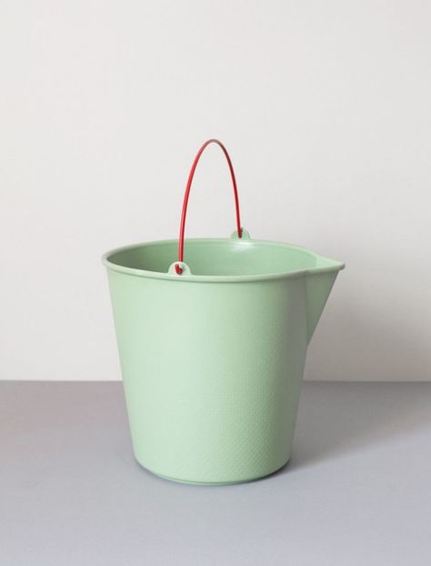 Xala bucket from Everyday Needs | Remodelista Colored Sinks, Decor Objects, Colorful Accessories, Simple Green, Sink Accessories, Home Maintenance, Buckets, Spring Cleaning, Colour Schemes