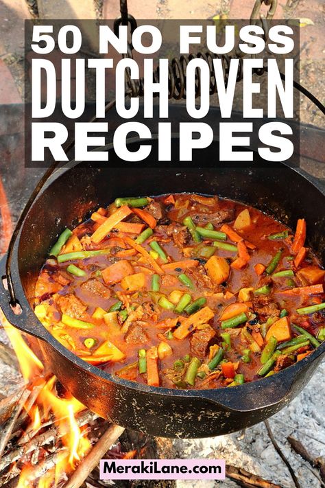 Campfire Dutch Oven Recipes, Easy Dutch Oven Recipes, Dutch Oven Recipes Cast Iron, Dutch Oven Camping Recipes, Camp Oven, Dutch Oven Camping, Open Fire Cooking, Dutch Oven Cooking, Dutch Ovens