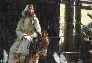 Mary's Be a GoodDog Blog: Entry into Jerusalem on a Donkey Triumphal Entry, Holy Thursday, Pictures Of Christ, Lds Art, Bible Pictures, A Donkey, Pictures Of Jesus Christ, Palm Sunday, Biblical Art