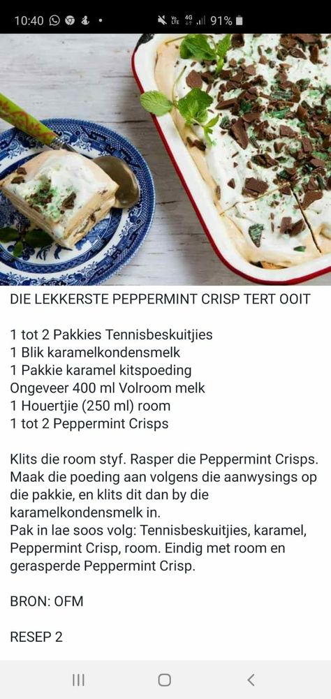 Grinadella Yskastert, Peppermint Tert, Nagereg Resepte, Peppermint Crisp Tart South Africa Easy, Pynappel Yskastert Resep, Sout Tert Resepte, Gebottelde Resepte, Biscuit Recipes Uk, Easy Tart Recipes