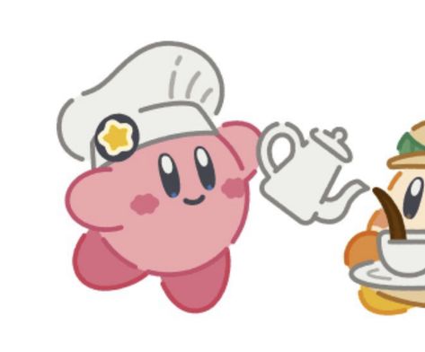 Cute Kirby Tattoo, Kirby Knife Drawing, Kirby Tattoo Ideas Black, Tiny Kirby Tattoo, Kirby With A Knife Tattoo, Chef Kirby, Kirby Tattoo, Tattoo Character, Kirby