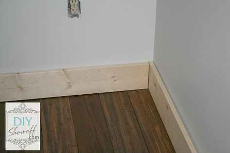 Replacing Baseboards And Trim, Baseboard Diy, Simple Baseboards, Farmhouse Baseboards, Diy Baseboards, Moulding Ideas, Wood Baseboard, Baseboard Styles, Baseboard Trim