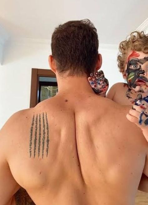 Minimal Back Tattoo, Back Tattoo For Men, Back Tattoos For Guys, Back Tattoo, Muscle Men, Tattoos For Guys, Muscles, Tatting, For Men