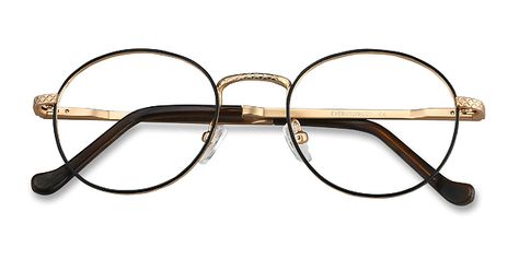 Black Golden Mingus -  Metal Eyeglasses Black Round Glasses, Classy Glasses, Glasses Frames For Women, Metal Eyeglasses, Women's Glasses, Fashion Eye Glasses, Round Glasses, Round Eyeglasses, Womens Glasses