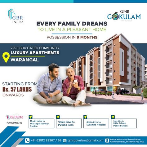 #gbrinfra #gmrgokulam #gbrinfrawarangal #2bhkflats #3bhkflats #lururyamenites #luxuriousamenities #happinessinhome #lifewithhome #trendingarcitechure #homelove #heaven #lururyapartments #warangal #waranagalfort #topapartments #newconstructionhome #trustedbuilders #luxuryhousing #dreamhouses #modernhomestyle #amazinghomes4you #architectdesigned #apartments_for_sale #apartmentspecial #holidayapartments #luxuryproperties #finehomebuilding Sale Creative Ads, Real Estate Creative Ads, Real Estate Poster, Sale Creative, Ad Video, Real Estate Advertising, What Inspires Me, World Cities, Police Station