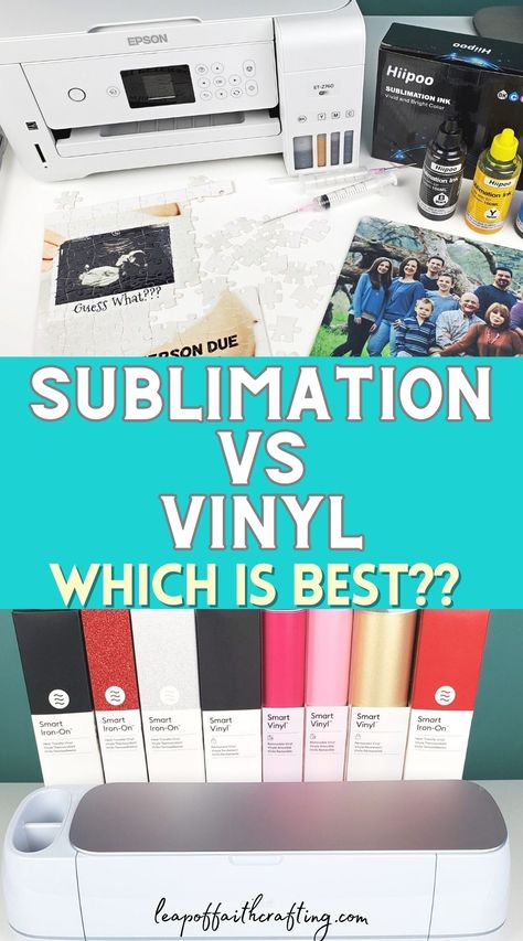 sublimation vs vinyl How To Remove Sublimation Ink From Tumbler, How To Use Multiple Colors Of Iron On Vinyl, Printable Iron On Vinyl, Sublimation Vs Heat Transfer, How To Sublimate On 100% Cotton, Heat Press Temperature Guide Sublimation, How To Make Iron, Printable Htv, Cricut Explore Projects