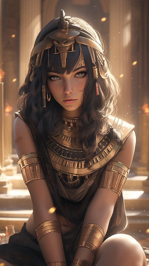 Egyptian Women Art, Egyptian Princess, Anime Egyptian, Egyptian Women, Eagle Art, Princess Art, Fantasy Artwork, Character Portraits, Fantasy Character Design