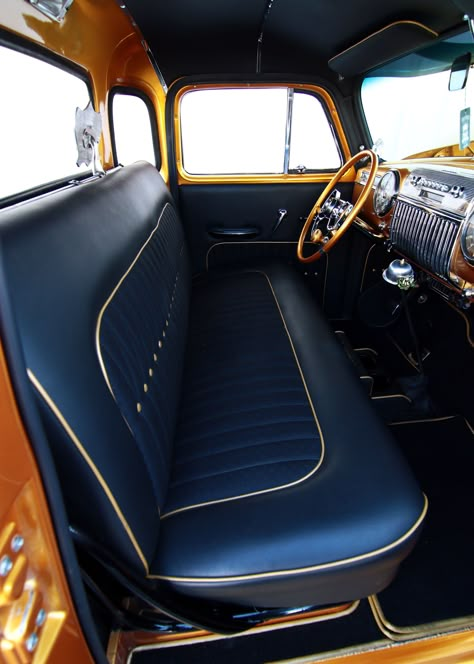 Truck Interior Ideas, Car Interior Upholstery, Automotive Upholstery, Vw Sedan, Chevrolet Truck, Custom Car Interior, Car Upholstery, Truck Interior, Chevy Pickups