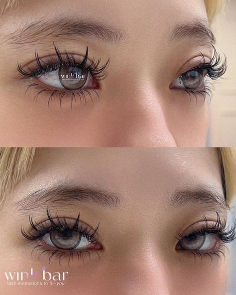 Wink Bar on Instagram: "Dramatic bottom lashes +anime look ! 🤩inspired by Iconic 1960s supermodel Twiggy helped popularize exaggerated lashes drawn under the eye Length: 16mm . . . .#Tokyo #animelash#tokyostyle2019 #winkbar #winkbarnyc #bottomlashes #lashtranformation" Manga Style Lash Extensions, Anime Eye Lash, Anime Lash Extensions Natural, Anime Eye Lashes Extensions, Natural Anime Lash Extensions, Anime Style Lash Extensions, Anime Lash Extensions, Under Lashes, Bottom Lash Extensions