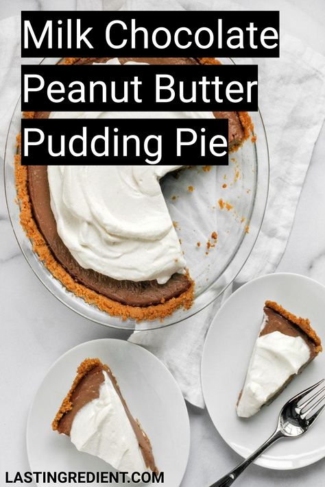 My husband absolutely loves chocolate pudding. That inspired me to bake a milk chocolate peanut butter pudding pie. #dessert #fridgepie #pie #pudding #chocolate #dessertideas #summerdessert #recipe #peanutbutter Chocolate Peanut Butter Pudding Pie, Peanut Butter Pudding Pie, Chocolate Peanut Butter Pudding, Peanut Butter Pudding, Peanut Butter Sandwich Cookies, Pudding Pie, Butter Pudding, Pudding Pies, Peanut Butter Cookie