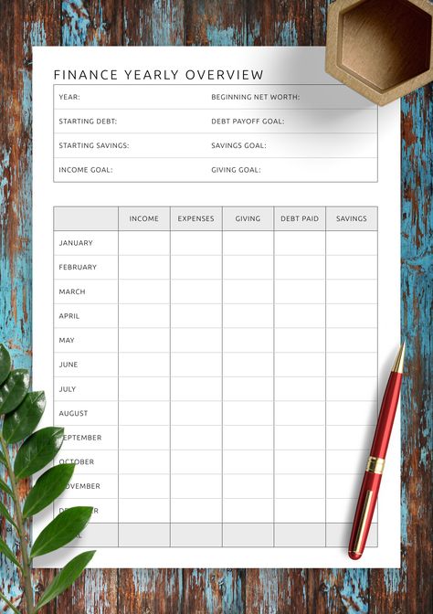 Reviewing your annual budget will allow you to conduct a detailed analysis of your financial situation. You can view the cash flow statement for the required periods, track how much money is spent on paying off debts, how much amount was set aside for savings, calculate net income and draw up a financial plan for the next year. Manage your finances efficiently by downloading the template as a PDF file, printing it, and attaching it to your budget planner. Sections available in this template: Financial Goals Template, Todo Planner, Budgeting Printables, Planner Sections, Finance Planning, Financial Budget Planner, Simple Budget Template, Personal Budget Planner, Personal Budget Template