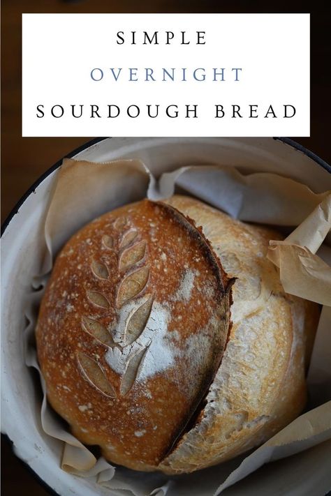 I'm always looking for easy sourdough recipes and this overnight sourdough bread is perfect! It's made just the way grandma used to make it. Simple ingredients. Simple steps. No fancy equipment! Easy Sourdough Recipes, Easy Overnight Sourdough, Overnight Sourdough Bread Recipe, Overnight Sourdough Bread, Overnight Sourdough, Easy Sourdough Bread Recipe, Recipe Using Sourdough Starter, Overnight Recipes, Sourdough Bread Starter