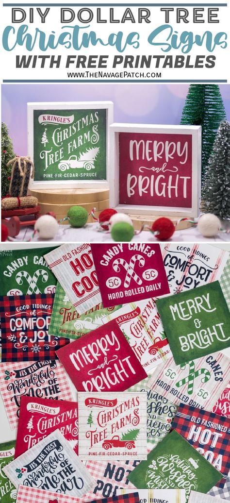 Free Printable Christmas Signs, Christmas Wall Art Printables, Christmas Signs Diy, Cricut Christmas Ideas, Door Signs Diy, Signs Diy, Tree Signs, Dollar Tree Christmas, Diy Christmas Decorations Easy