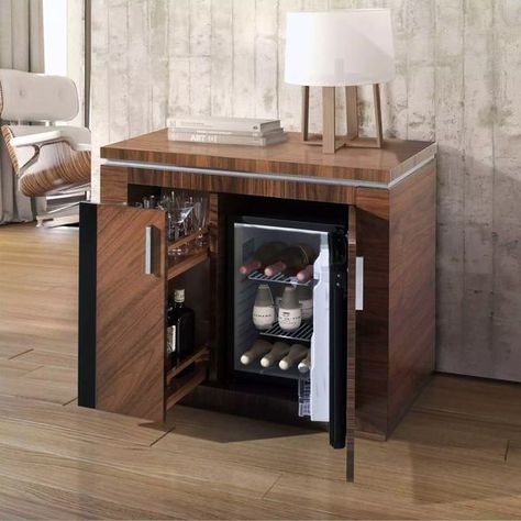 Modern Drinks Cabinet Ideas, Mini Bar Hotel Design, Mini Bar Bedroom Ideas, Bedroom Mini Bar Ideas, Minibar Bedroom, Mini Bar Bedroom, Mini Bar In Bedroom, Bedroom Mini Bar, Home Minibar