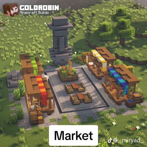 Minecraft Tool Shop Ideas, Minecraft Village Marketplace, Inside House Ideas Minecraft, Minecraft Village Meeting Point, Minecraft Main Square, Minecraft Armourer's Workshop, Minecraft Big Farm Ideas, Minecraft Villager Marketplace, Minecraft Town Ideas Buildings Layout