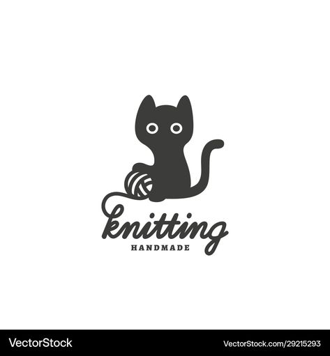 Knitting Logo Design, Knitting Logo, Knit Cat, Knit Logo, Logo Knit, Vector Logos, Logo Design Template, Logo Design Inspiration, Design Tutorials