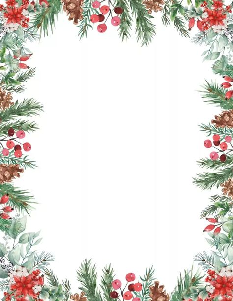 Check out these 30+ free printable Christmas border paper templates (including several with lines) that can be used as holiday stationery.. #ChristmasClipart #FreePrintable #DIYChristmas #PrintableArt #ChristmasDesign #ClipartDownload Christmas Card Borders Template, Free Clipart Christmas Clip Art Border, Christmas Border Frame Free Printable, Holiday Border Template Free Printable, Free Christmas Borders For Word, Border Templates Printable Free, Christmas Borders Free Printable, Christmas Clipart Free Printable, Christmas Border Frame