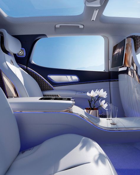 Feminine Car Interior, Electric Luxury Car, Luxury Electric Cars, Luxury Suv Interior, Car Gift Basket Ideas, Luxury Car Interior Design, Maybach Suv, Car Gift Basket, Eqs Suv