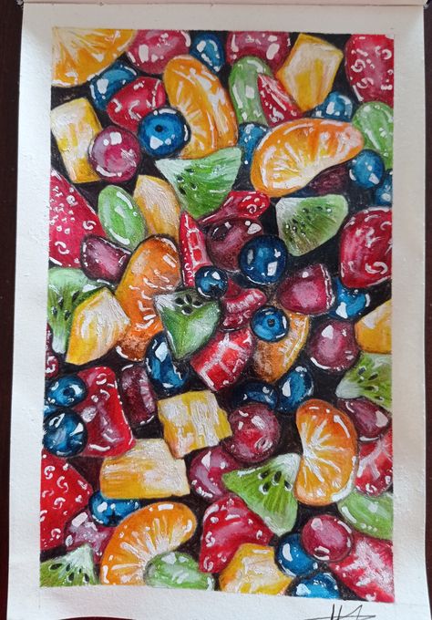 Realistic fruit drawing by me ♡ Fruits Drawing Realistic, Fruit Art Gcse, Realistic Fruit Drawing, Folio Ideas, Fruit Drawing, Alevel Art, Fruit Art Drawings, Higher Art, Fruits Drawing