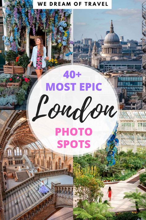 The most Instagrammable places in London.  40+ Epic Photo Spots in London for beautiful Instagram shots.  This travel guide will help you find out when to go, exactly where to go (including map) and how to get the best Instagram photos. Instagram London Places, London Instagram Spots, Photo Spots London, London Instagram Pictures, London England Travel, London Bucket List, Places In London, Best Instagram Photos, United Kingdom Travel