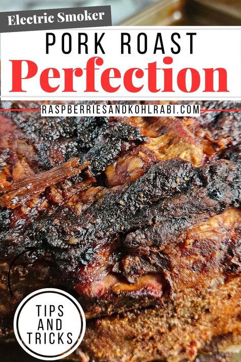 Close up of a smoked pork roast Smoked Bone In Pork Roast, Pork Roast On Smoker, Pork Roast Smoker, Smoked Pork Loin Electric Smoker, Traeger Pork Roast, Smoked Pork Roast Recipes Smokers, Smoked Pork Sirloin Roast, Smoked Pork Butts On Electric Smoker, Pork Roast Smoker Recipes