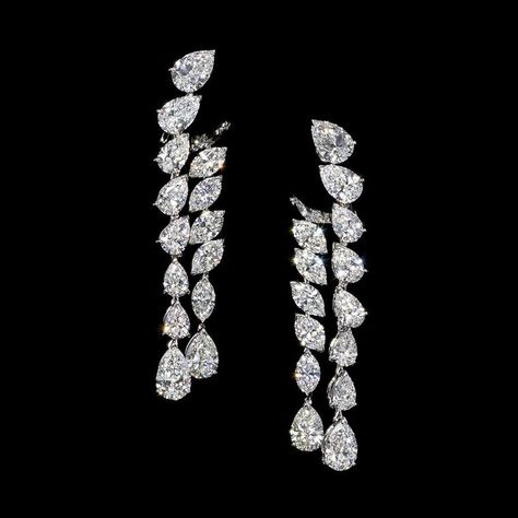 Jahan: Geneva's most exclusive jewels | The Jewellery Editor Diamond Earrings Long, Dr Accessories, Marquise Diamond Earrings, Princess Diamond Earrings, Long Diamond Earrings, Ruby And Diamond Necklace, Jewellery Luxury, Pear Earrings, Natural Pearl Necklace