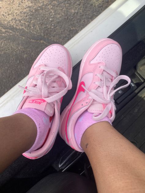 triple pink “barbie” dunks sz 2 🖤 Triple Pink Dunks Outfits Shein, Tripple Pink Dunks Fits, Prism Pink Dunks, Barbie Dunks Outfit, Pink Barbie Dunks, Triple Pink Dunks Outfits, Barbie Dunks, Triple Pink Dunks, Pink Dunks