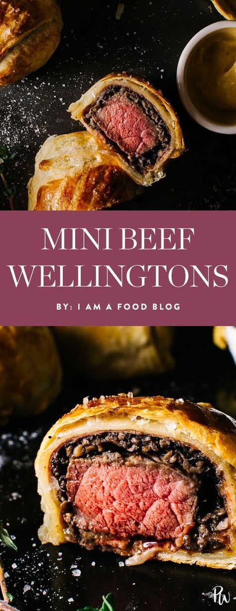 Holiday Recipes Christmas Appetizers, Mini Beef Wellington, Beef Appetizers, Wellington Recipe, Mojito Recept, Christmas Yummies, Beef Wellington Recipe, Fast Cooking, Holiday Appetizers Recipes