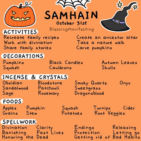 Samhain Symbols, Samhain Correspondences, Wiccan Holidays, Blessing Manifesting, Wicca Holidays, Samhain Traditions, Samhain Halloween, Harvest Blessings, Wiccan Magic