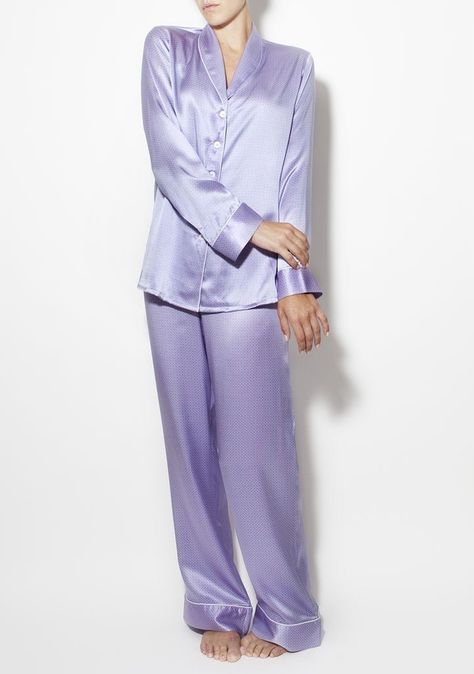 Purple Pajamas, Silk Pjs, Silk Pyjamas, Imagination Station, Lavender Silk, Olivia Von Halle, Silk Suits, Silk Sleepwear, Silk Set