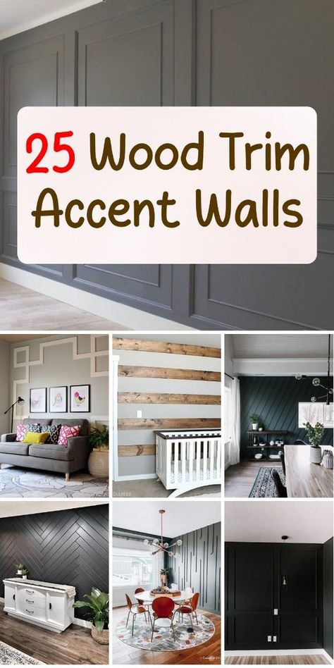 Elevate your space with these stunning wood trim accent wall ideas. From rustic to modern, discover the perfect design for your home. Living Room Accent Wall Ideas Modern, Wooden Accent Wall Ideas, Accent Wall Treatments, Accent Wall With Molding, Bedroom Wall Accent Ideas, Wall With Wood Design, Wood Strips On Walls, Wall Wood Texture, Trim Accent Wall Ideas