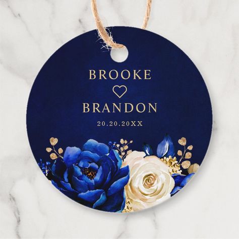 Royal Blue And Gold Bouquet, Royal Blue Gold And White Wedding Decor, Navy Blue And Gold Wedding Favors, Royal Blue Wedding Favors, Dark Blue And Gold Wedding Invitations, Royal Wedding Themes, Elegant Bouquet, Gold Wedding Theme, Royal Blue Wedding