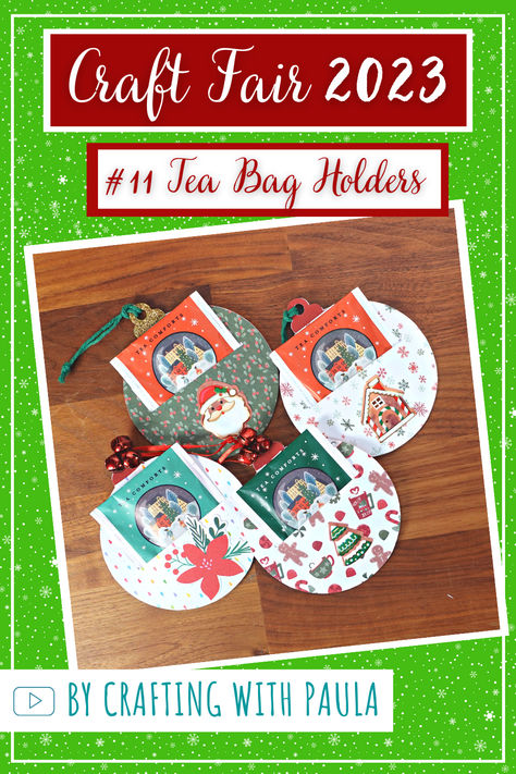 In this video tutorial, you will learn how to create a tea bag holder in the shape of an ornament. This decoration piece can also serve as a gift card holder, so use it as you like or come up with a new way of using it. :) Christmas Tea Bag Holder, Tea Bag Gift Ideas Diy, Stampin Up Tea Bag Holder, Tea Holder Diy, Tea Bag Holder Diy, Christmas Tea Bags, Tea Bag Favors, Diy Tea Bags, Tea Bag Art