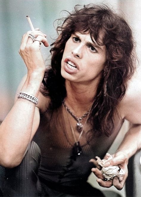 Steven Tyler 80s, Steven Tyler Hair, Steven Taylor Aerosmith, Steven Tyler 70s, 70s Rockstar Hair, Steven Tayler, Stephen Tyler, Dude Looks Like A Lady, 80s Rock Hair