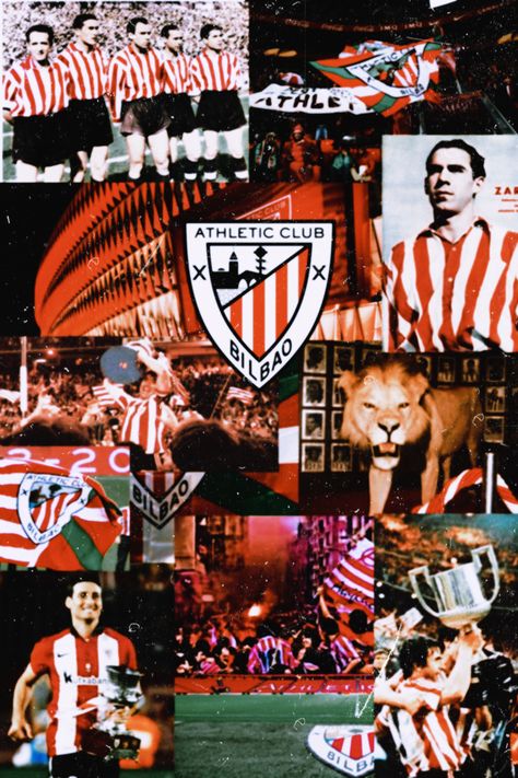 #athleticbilbao #bilbao #athletic #laliga #basco #wallpaper #background Outfits Athletic, Athletic Club, Athletic Clubs, Football Lovers, Football Wallpaper, Bilbao, Football Club, Football, Collage