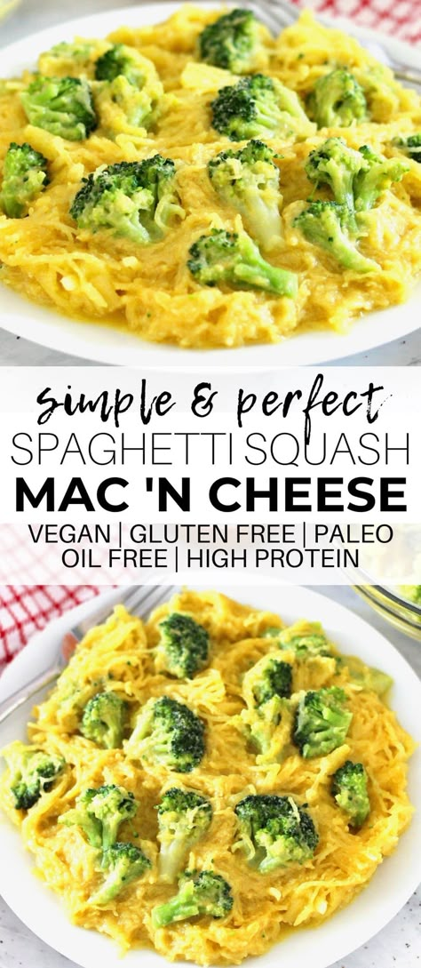 Vegan Spaghetti Squash Mac 'n Cheese (Gluten-Free + Paleo) Spaghetti Squash Recipes Vegan, Cheese Asparagus, Vegan Spaghetti Squash, Spaghetti Squash Recipes Healthy, Cheese Christmas, Recipes Spaghetti, Paleo Christmas, Vegan Spaghetti, Pastas Recipes