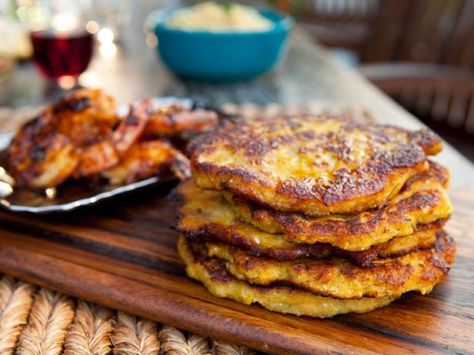 Get Guy Fieri's Plantain Pancakes Recipe from Food Network Plantain Recipes Healthy, Plantain Pancakes, Pancake Banane, Plantain Recipes, Carnitas Recipe, Puerto Rican Food, Rican Food, Pancakes And Waffles, Pancake Recipe