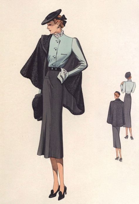 1938 Fashion Women, 1934 Fashion, Vintage Outfits 30s, 1937 Fashion, 1930s Fashion Plates, 1938 Fashion, Vivi Fashion, 1930s Fashion Women, 1940s Art Deco