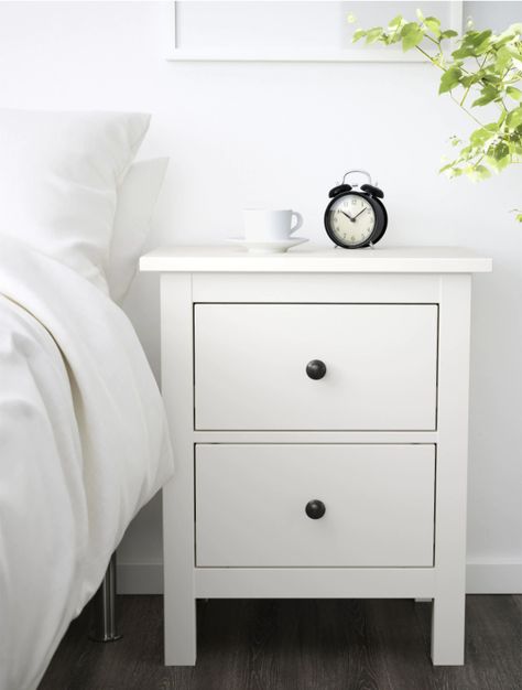 Hemnes Bedside Table, Dresser And Nightstand Set, Ikea Drawer, Dresser And Nightstand, Nightstand Set, Ikea Bedroom, Ikea Hemnes, White Dresser, White Chests