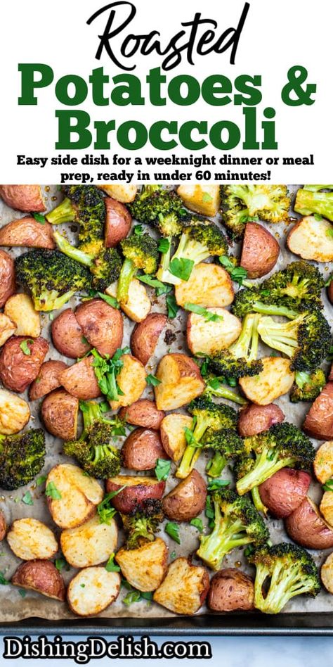 Red Potatoes Meal Prep, Best Oven Roasted Broccoli, Broccoli And Red Potatoes, Roasted Potatoes Carrots Broccoli, Roasted Potato And Broccoli Recipes, Roasted Broccoli And Potatoes Sheet Pan, Brocolli Potato Recipes, Roasted Red Potatoes And Broccoli, Red Potato And Broccoli Recipes