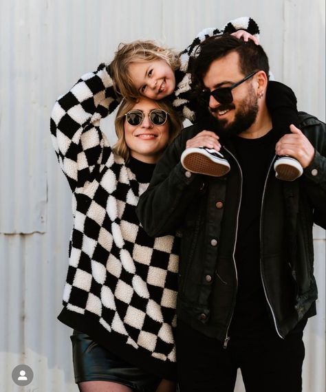 Alt Family, Hipster Family Photoshoot, Grungy Family Photoshoot, Unique Fall Family Photos, Punk Family Photoshoot, Punk Family Photos, Streetwear Family Photos, Nontraditional Family Photos, Moody Christmas Photography Family