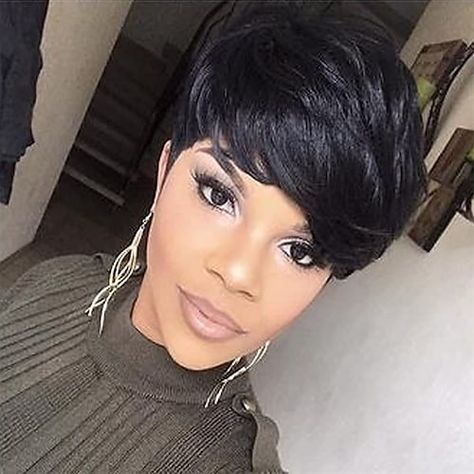 Pixie Wigs For Black Women, Black Women Pixie Cut, Short Wigs For Black Women, Pixie Wigs, Black Pixie, Women Pixie Cut, Pixie Cut Wigs, Black Hair Short Cuts, Short Curly Pixie