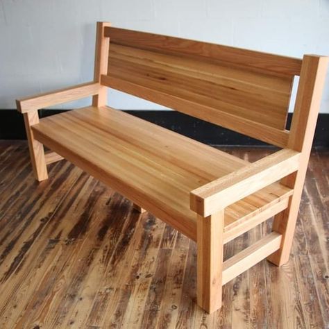 Bench Wood Design, Wooden Bench Diy, Diy Wooden Furniture, Wooden Chair Plans, Advanced Woodworking Plans, Wooden Benches, Bench Design, Rustic Furniture Diy, Chair Design Wooden