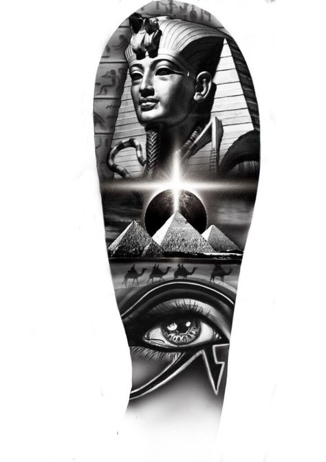 Tattoos Egyptian, Egyptian Queen Tattoos, African Warrior Tattoos, Egypt Tattoo Design, Egyptian Tattoos, Egyptian Tattoo Sleeve, African Tattoo, Realistic Tattoo Sleeve, Egypt Tattoo