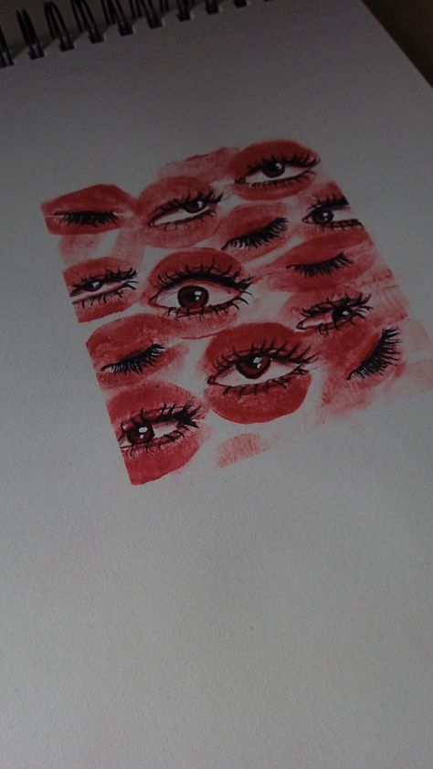 Red And Black Drawings, Red Painting Ideas, Drawing Female Anatomy, Landscape Tattoos, Red Paintings, Tiny Designs, Art Competition Ideas, Art Collab, Miniature Landscape