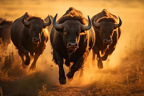 Wild buffalo livestock wildlife running. AI generated Image by rawpixel. | free image by rawpixel.com / Tanat Chittirungsan Buffalo Images, Bull Running, Bison Photography, Wild Buffalo, African Wildlife Photography, Buffalo Animal, Running Gif, African Buffalo, Greek Statues