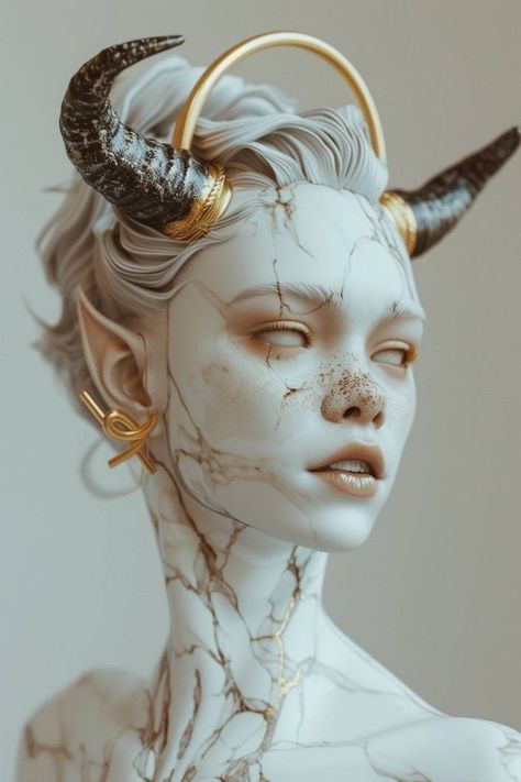 . #Haute_Couture_Goth #Marble_Statue_Drawing_Reference #Villain_Design_Concept_Art #Angel_With_Horns Villain Design Concept Art, Facial Reference, Tato Maori, Miniatures Painting, Angel Skin, Statue Art, Dark Disney, Ur Mom, Arte Robot