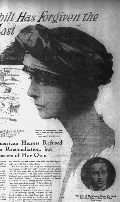 Consuelo Vanderbilt, Charles Spencer, Newspaper Archives, Buffalo New York, Sunderland, Vintage Girls, Homework, Buffalo, New York